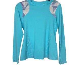 Sofibella Long Sleeve Blue Raglan Sleeve Long Sleeve Top‎ Tennis Pickleball Golf